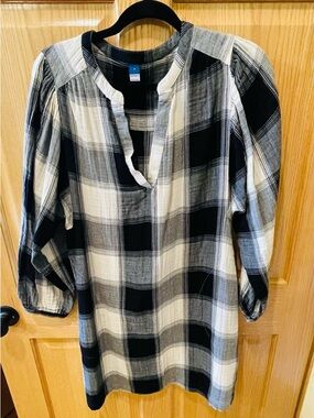 Old Navy Black and White Plaid Mini Dress